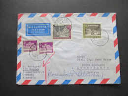 Berlin (West) 1962 Alt Berlin MiF Mit Luftpost Retour Beleg Menden - Cochabamba Bolivia Poste Restante Consulado Aleman - Cartas & Documentos