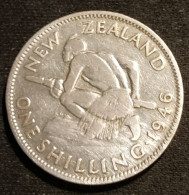 NOUVELLE ZELANDE - NEW ZEALAND - 1 SHILLING 1946 - Argent - Silver - George VI - KM 9 - Nouvelle-Zélande