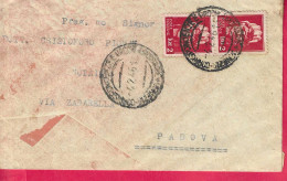 COPPIA TURRITA LIRE 2 (SS 533) SU BUSTINA DA VENEZIA*4.2.46* PER PADOVA - Poststempel