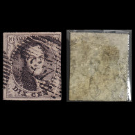 BELGIUM.1851.K.Leopold I.10c.YVERT 6.CANCEL. - 1851-1857 Médaillons (6/8)