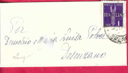 IMPERIALE POSTA AEREA L. 1 ISOLATO -DA " (?)/BRESCIA* 1.12.45* SU BUSTINA CON CONTENUTO PER DESENZANO- TARIFFA DISTRETTO - Poststempel