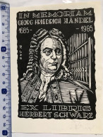 Exlibris Vilmos Torro. Händel Musique Orgue. Ex-libris Vilmos Torro. Händel Music Organ - Bookplates