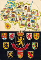 CARTE GEOGRAPHIQUES - Belgique - Colorisé - Carte Postale Ancienne - Mapas