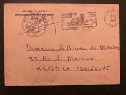 LETTRE DOUANES FRANCAISES LE MANS OBL.MEC.13-9 1982 72 LE MANS GARE SARTHE - Lettres Civiles En Franchise