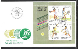 VIETNAM. N°1428-31 De 1993 Sur Enveloppe 1er Jour. Tennis. - Tennis