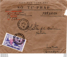 2V8Bs  Courrier Lettre Vietnam Cong Hoa SO TU PHAP Par Avion Saigon 1956 à Les Mées (04) - Otros & Sin Clasificación