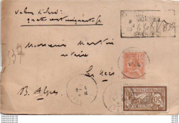 2V8Bs  Courrier Lettre Lyon à Les Mées (04) Valeur Déclarée 5 Cachets Sceaux Au Verso En 1902 - Altri & Non Classificati