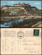 Ansichtskarte Würzburg Festung Und Brücke 1913  Gel. Rollstempel - Wuerzburg