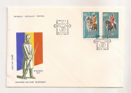 P1 Plic FDC ROMANIA - Prima Zi A Emisiunii - Uniforme Militare Romanesti 1980 - Dorobant - Necirculat - First Day Cover - FDC