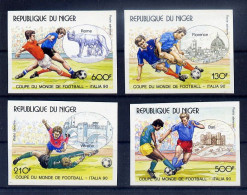 Niger Série Complète Non Dentelé Imperf Football CM 90 ** - 1990 – Italien