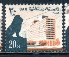 UAR EGYPT EGITTO 1964 1967 LION AND NILE HILTON HOTEL 20m USED USATO OBLITERE' - Gebraucht