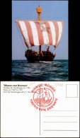 Ansichtskarte Bremerhaven Nachbau Der Hansekogge Von 1380. 1992  RS: Bordstempel - Bremerhaven