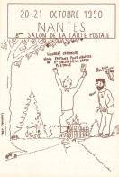 TINTIN * CPA Illustrateur Livenais * 8ème Salon Carte Postale à Nantes 1990 * Tintin Milou Capitaine Haddock - Bandes Dessinées