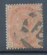 GB 1881 Queen Victoria 1sh Orange-brown Pl.13 (DA) Superb Used With Newspaper Branch Postmark „FB“ (Foreign Branch) (SG - Oblitérés