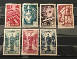 Lot De 7 Timbres Neufs* Maroc 1950 / 1951 - Unused Stamps