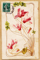13597 / Carte-Relief Embossée Illustrateur Style ART-DECO Decor Fleurs 1900s De BERRANGER à Berthe LAUNOIS Mertrud - Ante 1900