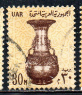UAR EGYPT EGITTO 1964 1967 VASE 13th CENTURY 30m USED USATO OBLITERE' - Used Stamps