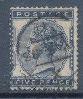 GB 1881 Queen Victoria 5d Indigo Superb Used With LONDON Hooded Circle (SG 169 £ 175.-) - Oblitérés