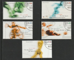 D 1738) BRD 2004 Mi# 2382-86 O: Sport Fußball, Olympia, Laufen, Rollstuhl-Tennis - Zomer 2004: Athene