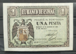 ESPAÑA. EDIFIL 427a. 1 PTA 28 DE FEBRERO DE 1938 SERIE F, SIN CIRCULAR. - 1-2 Pesetas