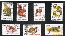 ROMANIA - SG 5533.5542  - 1995  CURRENT SERIE: ANIMALS   (7 STAMPS OF THE SET  ON WHITE PAPER)  - USED ° - Usati