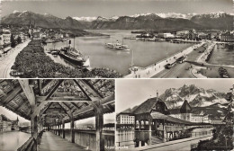 SUISSE - Luzern - Kapellbrücke - Multivues - Lac - Montagnes - Carte Postale Ancienne - Lucerne