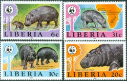 LIBERIA 1984 - W.W.F. - Hyppopotame Nain - 4 V. - Liberia