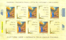ITALIE 2009 - Journée De La Langue Italienne - Feuillet - Emissions Communes