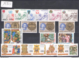 1980 Vaticano, Francobolli Nuovi,  Annata Completa , 20 Valori - MNH** - Full Years