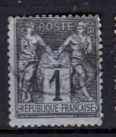 Type Sage N°83 1 Centime Noir Sur Azuré Oblitéré 1er Choix - 1876-1898 Sage (Type II)