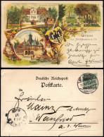 Litho AK Mühlhausen (Thüringen) Weisses Haus, Hirschplatz Gruss Aus 1897 - Muehlhausen