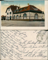 Ansichtskarte Moers Bahnhof 1922  Gel. Feldpost Besatzung Belgien - Moers