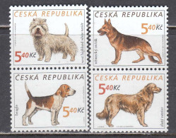 Czech Rep. 2001 - Dogs, Mi-Nr. 295/98, MNH** - Ongebruikt