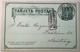 ADVERT: SOCIEDAD FILATELICA SANTIAGO Chile 1896 1c Postal Stationery (stamp Philatelic Club Society Briefmarken Verein - Cile