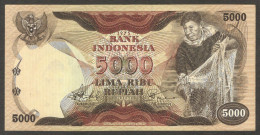 Indonesia 5000 5,000 Rupiah Fisherman P-114 1975 XF+ To AUNC High Grade - Indonesia