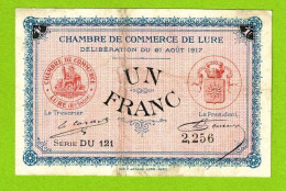 FRANCE / LURE / 1 FRANC / 21 AOUT 1917 / N° 2256 / SERIE DU121 / 6eme EMISSION - Handelskammer