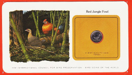 38012 / ⭐ TONGA 5 Seniti 1979 Red Jungle Fowl COQ Rouge Sauvage  Oiseaux Monde Bird Coins World Preservation - Tonga