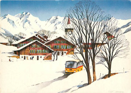 Automobiles - Bus - Autocar - Illustration - Hiver - Neige - CPM - Carte Neuve - Voir Scans Recto-Verso - Autobus & Pullman