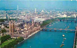 Royaume Uni - London - Aerial View Of The River Thames And Houses Of Parliament With Westminster Bridge And The Embankme - River Thames