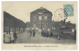 SAINTE GENEVIEVE (60) - La Mairie Et La Place - Ed. Poilleux, Bureau De Tabac - Sainte-Geneviève