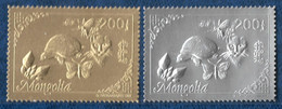 Mongolia 1993 Butterfly Cats Turtles Gold & Silver (Specimen) Stamps Or + Argent (Specimen) MNH** Rare - Mongolei