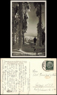 Ansichtskarte Mühlleithen-Klingenthal Skifahrer Winter Aschberggebiet 1934 - Klingenthal