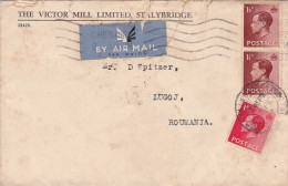 HISTORICAL DOCUMENTS  COVERS NICE FRANCHINK 1937 GRET BRITANIA   TO ROMANIA - Cartas & Documentos