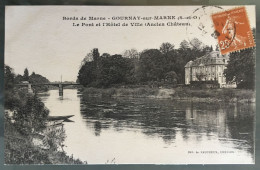 Gournay-sur-Marne - Le Pont Et L'hôtel De Ville (ancien Château) - Circulée Années 20 - Gournay Sur Marne