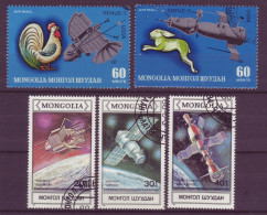 Asie - Mongolie - Espace - 5 Timbres Différents - 6844 - Mongolei