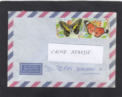 LETTRE DE MAMOUDZOU,AVEC 2 TIMBRES "PAPILLON" POUR L'ALLEMAGNE,2005. - Aéreo