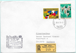 UNO-Wien R-Brief BPE London GB Erinnerungsstempel Mi-No 84 - Briefe U. Dokumente