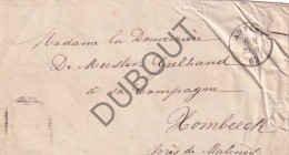 Hombeek Mechelen  1863 Envelop De Meester De Ravesteyn (C5805) - Manuscrits