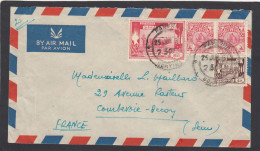 LETTRE PAR AVION DE RANGOON POUR COUBEVOIE,FRANCE,1951. - Myanmar (Birma 1948-...)