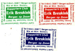 3 Dutch Matchbox Labels, Bergen Op Zoom, Mia En Wim Bosters, Supporters Club Erik Breukink, Holland, Netherlands - Boites D'allumettes - Etiquettes